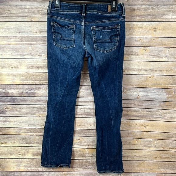 American Eagle Mid Rise Bootcut Distressed Jeans | Size 2 Regular - Picture 3 of 7